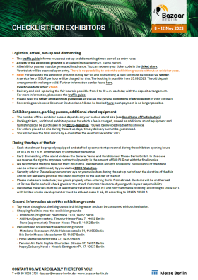 Checklist Exhibitors EN
